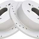 TRQ Rear Performance Brake Rotors Set Premium G-Coated Cross Drilled & Slotted Compatible with 2002-2003 Lexus ES300 2004-2006 ES330 2005-2007 Toyota Avalon 2002-2006 Camry 2004-2008 Solara