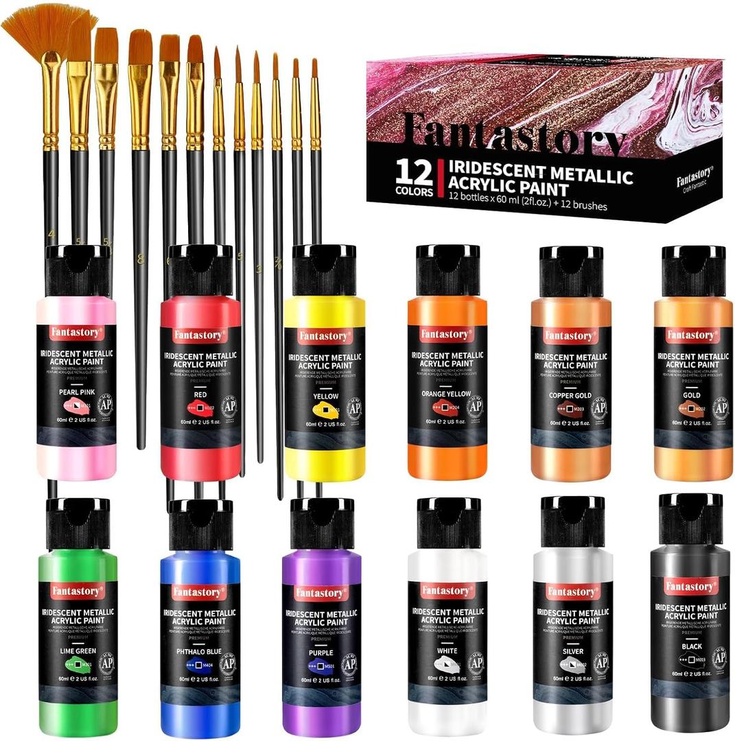 Fantastory High-Saturation Pro Acrylic - Orange (150ml/ 5oz) - Superior Coverage + Accurate Hue Reproduction, Artist-Grade for Canvas/ Wood/ Clay/ Textile/ Glaze, BBD: 2025/01/10