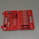 SEDY 22-Pieces Roll Pin Punch Set, Roll Pin Starter Punch, Brass, Steel, Plastic Punches, 4 Heads Hammer & 1 Plastic Tweezers. Red Storage Carring Case provided
