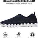 Project Cloud Womens Shoes - Lightweight Summer Loafers for Women with Memory Foam Insole - Breathable Womens Loafers - Perfect Summer Shoes for Women 2025 (Rose, Navy, 11)