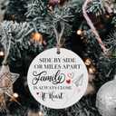 2 x Family Christmas Ornaments Gifts for Mom Dad Sister Brother, Ornaments for Christmas Tree Decorations 2025 - Side by Side Or Miles Apart Family is Always Close at Heart (2.9 Inch)