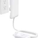 Outlet Cover Extension Cord Flat 6ft, ETL Listed, NUTICT 3 Prong Indoor Extension Cord Flat Wall Plug, 13A/1625W, 900J Surge Protector, Hidden Power Strip Behind TV Bed Dresser Bookshelf, White