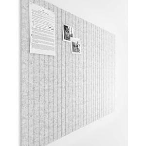 Bumusty Large Cork Board Alternative-47 x35 Felt Bulletin Board Tiles, with 30 Pushpins, 70 Adhesive Tabs, 12-Pack Slat Wall Paneling, Cork Boards for Office Push Pin Board Felt Board-Marble Gray