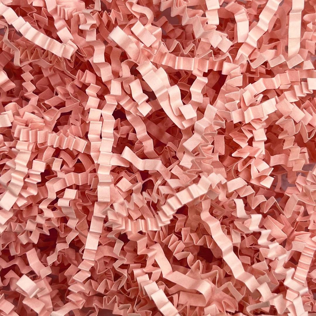 Tisspoms 2LB Pink Crinkle Cut Paper Shred Filler, Paper Shreds for Basket Fillers, Birthday, Gift Wrapping, Anniversary, Wedding, Halloween, Valentine's Day, Christmas Craft Gift Decor Party Filler
