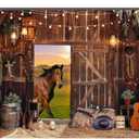 Western Cowboy Backdrop Western Party Decorations Wild West Decor Wooden House Barn Photo Background for Birthday Wedding Supply Photography Background Cowboy Theme Party Decorations(7x5ft)