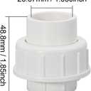 3/4" PVC Union Coupling Pipe Fitting PVC Adapter Schedule 40, EPDM O-Ring, 3/4 inch Slip Coupling Fitting (Socket x Socket), 6 Pack, White