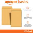 Amazon Basics Catalog Mailing Envelopes, Peel and Seal, 9" x 12", Brown Kraft, 100-Pack