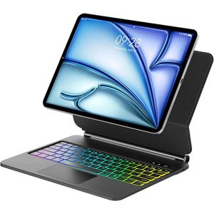 Magic Keyboard for iPad Air 13 Inch (M3/ M2) & for iPad Pro 12.9 (6th, 5th, 4th, 3rd Gen) Case Keypad, Upgraded Trackpad Keyboard for Pro12.9 2018-2022 with Backlight, Floating Cantilever Stand, Black