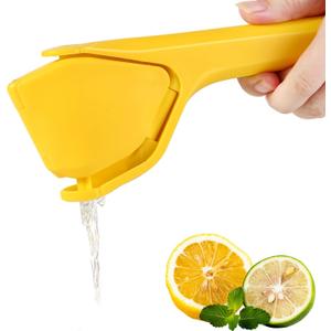 Lemon Squeezer, Effortless Manual Flat Lime Juicer Squeezer, Hand Citrus Press, Folds Design For Saving Space Storage, Easy to Make Juice From Lemon, Lime, Cirtus, Orange, Fruits (Yellow)