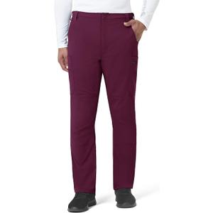 Carhartt Scrubs for Men, Force Essentials, Straight Leg Cargo Pants, with 9 Pockets (Small, Wine)