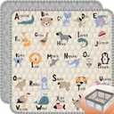 Baby Play MAT 50" X 50"High Quality Cotton Filling, Thickened Anti-Slip Baby Mat for Floor Playpen, Foldable and Machine Washable Baby Crawling Mat.