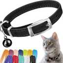 CollarDirect Leather Cat Collar with Removable Bell Safety Elastic Strap (Breakaway Alternative) Kitten Collar for Small & Big Boy & Girl Cats