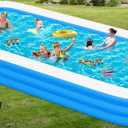 Large Inflatable Pool for Adults, 165" X 76" X 22" Big Blow-Up Pool Swimming Pool, 2025 Upgraded Extra Oversized Thickened Family Pools for Backyard Summer Outdoor
