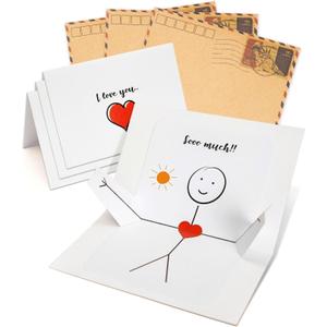 3 x Pop Up I Love You Cards Set of 3 with Envelopes, Love Note Greeting Cards for Valentines Day, Mothers Day, Fathers Day, Birthday, Standard