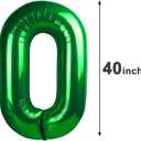 2 x Green Helium Number Balloon 40 Inch, Giant Foil Green Number 0 Birthday Balloons, Large Numbers 10 20 30 40 50 60 70 80 90 100 2025, Party Celebration Supplies Decorations