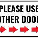 1PC Please Use Other Door Sign Right, 12 x 8 Inches - Aluminum - Other Entrance Sign Arrow