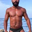 MIZOK Mens Solid Swim Brief Low Rise Swimsuit Surf Swimming Briefs (Black, S)