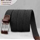BULLIANT Stretch Belt Men,Mens Gift Woven Braided Web Belt 1 3/8 for Golf Casual Pants Shirts Jeans (Black)