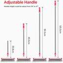 Floor Scrub Brush with Long Handle, Scrubbing Brush Squeegee Broom for Cleaning, 2 in1 Stiff Bristle Shower Scrubber Floor Squeegee for Pool Wall Tile(White)