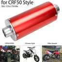 FVRITO Exhaust Pipe Muffler Silencer Kit for 125cc 110cc 70cc Dirt Pit Bike, 28mm Muffler for Chinese XR50 CRF50 Coolster SSR Baja Taotao Atomik Thumpstar Roketa Apollo Motorcycle ATV Parts Red