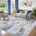 5x7 Area Rugs for Living Room Rug Washable: Abstract Tumble Large Rug for Dining Room Bedroom Carpet Non Slip 5 by 7 Indoor Modern Nursery Home Office Alfombras para Salas Modernas Blue Grey