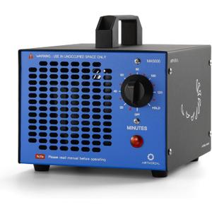 Airthereal MA5000 Commercial Ozone Generator, High Capacity Ozone Machine Odor Removal - Home Air Ionizers O3 Deodorizer for Rooms, Smoke, Cars and Pets, Eliminate Odors up to 2000sq.ft., Blue