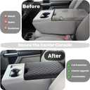 JOJOY LUX Center Console Cover for Ford F150 2015-2024 and F250 F350 F450 2017-2024 Leather Arm Rest Box Lid Middle Console Armrest Protective Cover F150 F250 Accessories(for Jump Seat Only)