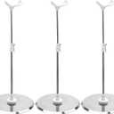 3Pcs Doll Base Stand Fit for BJD Dolls 1/3 1/4 Applicable 15.7" - 27.6" Tall, Stainless Steel Adjustable Small Display Holder Base Support Accessories for Ball Jointed Doll, for Action Figures Posing