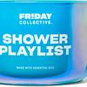 Friday Collective Shower Playlist Candle Fresh & Clean Scented Made with Essential Oils 3 Wicks 13.5 oz