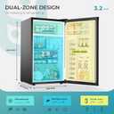 EUHOMY 3.2 Cu.Ft Mini Fridge with Freezer, Single Door Compact Refrigerator, Adjustable Thermostat, Mini Refrigerator Energy Saving, Mini fridge for Bedroom, Dorm, Office, Black
