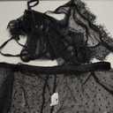 DESTTY Sexy Sheer Mesh Babydoll Lingerie for Women Lace Chemise Bow Ties Cami Shorts Set 2 Piece Camisole Pajamas (Black, XL)