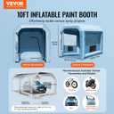 VEVOR Inflatable Paint Booth, 9.8 x 8.2 x 8.2 ft Inflatable Spray Booth, with 550W Powerful Blower and Air Filter System, Portable Car Paint Booth for Motorcycle, Bicycle, Small Furniture Painting, 10x8.5x8.5ft