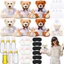 Soulchen 36 Pcs Bear Blindfolded Diaper Changing Baby Shower Games Kit 14 Inch Bear Dolls Diapers Bottle Chug Shirts Eye Mask for Gender Reveal Prize Guest Adult (Khaki, Brown, Beige)