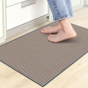 Kitchen Mats for Floor, Kitchen Rug, Nonskid, Washable, Absorbent Kitchen Runner Rug for in Front of Sink, Entryway, Rubber Backing Indoor Door Mat, Farmhouse Style Standing Mat, 17.3"x28", Grey