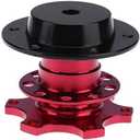 BestTeam Universal Steering Wheel Snap Off Quick Release Hub Adapter Boss Kit With 6-hole Steering Wheel Hub (Red)