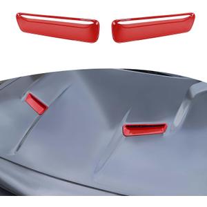 RT-TCZ for Challenger Hood Scoop Insert Vents Cover Trim Red for Dodge Challenger 2015-2023 Red Exterior Accessories 2 Pack