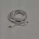 Amazon Basics RJ45 Cat 7 Ethernet Patch Cable, Flat, 600MHz, Snagless, Includes 15 Nails, 30 Foot, White