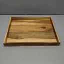 Koppen Acacia Wood Serving Tray with Handles, 17" x 13.86", Large Wooden Platter for Breakfast, Ottoman Tray for Party, Snacks, Fruit, Coffee Table, Living Room, Sofa, Bed, Outdoor