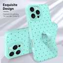 KANGHAR Compatible with iPhone 16 Pro Max Case, Support for MagSafe, Silicone Spot Cute Pattern, Wristband Kickstand Camera Protection Shockproof Soft Slim Cover for Girls Women, Blue