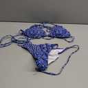 Women's High Waisted Bathing Suit Allover Floral Print Triangle Halter Swimsuit Bikini Set 2 Piece (Medium, Blue Boho)