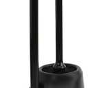 Casabella Bowl Brush & Plunger Combo - Heavy-Duty Toilet Plunger and Cleaning Brush, Ergonomic Handles, Durable Bowl Brush, Tackles Tough Clogs, Discreet Storage, Black