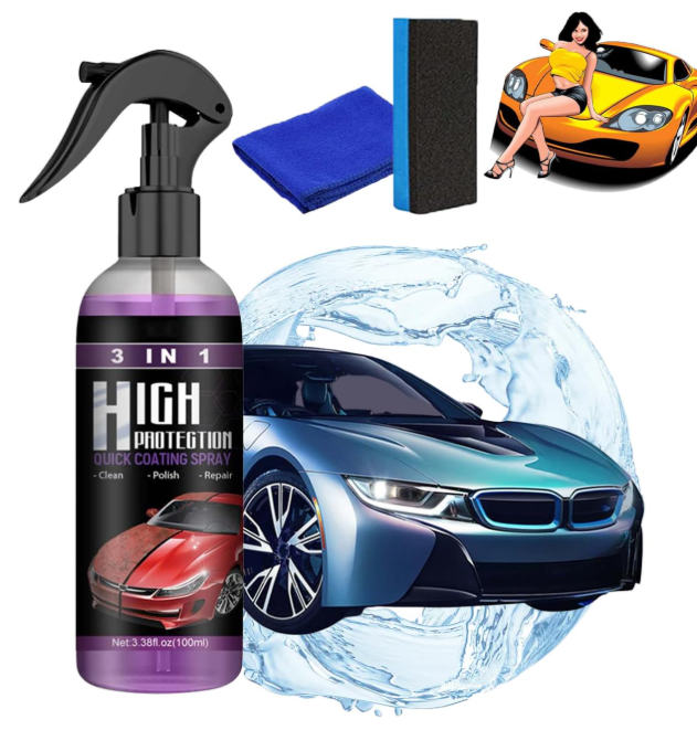 Pack of 15 Newbeeoo Car Coating Spray, High Protection 3 in 1 Spray, 3 in 1 High Protection Quick Car Ceramic Coating Spray, 3-in-1 High Protection Car Spray