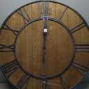 Oldtown Rustic Farmhouse Metal & Solid Wood Noiseless Wall Clock (Wood, 30-inch)