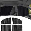 4 PCS Car Side Window Sun Shade, 17.71In x 31.49In Fabric Vehicle Front Curtain, Keep Cool, 35.43In x 17.71In Automotive UV Protector, Universal Automotive Heat Insulator (Black)