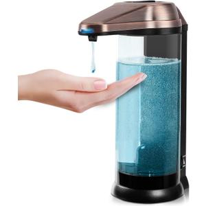 Secura 17oz Automatic Liquid Soap Dispenser, Touchless Battery Operated Hand Soap Dispenser with Adjustable Soap Dispensing Volume Control Dial, Personal Care Dispenser (Antique Copper) (500ml)