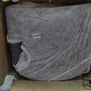 LINSY Accent Chair Ottoman Set: Chenille Barrel Chair with Foot Rest, Mid-Century Modern Small Reading Chair Upholstered Armchair with Footrest for Living Room Bedroom Study Room Office (Dark Gray)