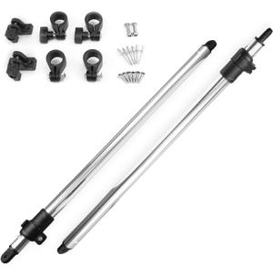 Seamax Bimini Adjustable Rear Support Pole Kit, Marine Grade Aluminum Pole Telescopic Design w/ 1 Diameter, All Fittings Included, 360 Degree Eye-end (Size 48 - Pole Length 48")