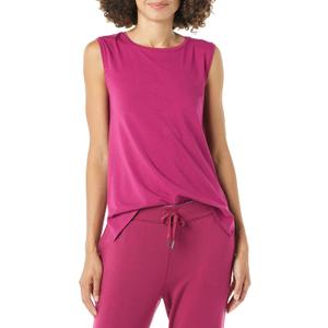 Core 10 Women's Plus Size Soft Pima Cotton Standard-Fit Full-Coverage Sleeveless Yoga Tank, Plum, 1X