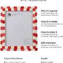 Handicrafts Home 8x10 Picture Frame Red & White, Scalloped Bone Inlay Photo Frame, Handmade Decorative Picture Frame for Wall or Tabletop, Coastal Modern Home Decor