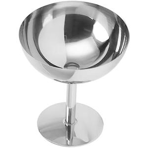 AMONIDA Ice Cream Goblet Tall Dishwasher Stainless Steel Cup Dessert Bowl Ice Cream Bowl for Ice Cream Cup Champagne Glass Metal with Dish Washing Machine Goblets Chalices 4 Pack